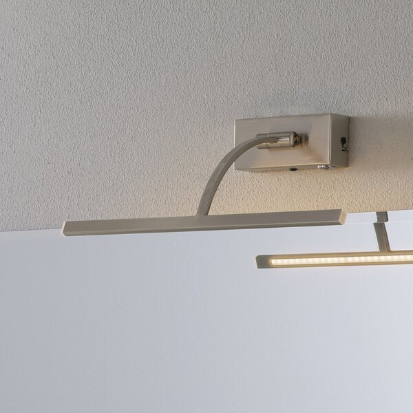 Freelight Aplică perete LED Matisse, lățime 34 cm, argintiu, reglabil, Metalic, Camera de zi / sufragerie, Metal, Modern