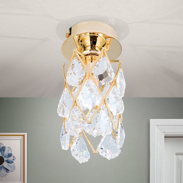 ORION CHARLENE - plafonieră cristal, aurită, reglabil, Auriu / Alamă, Camera de zi / sufragerie, Cristal, Modern