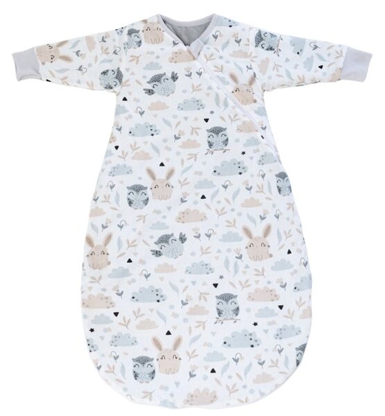 Sac de dormit copii cu maneci 12-18 luni Kidizi Forest Friends, 1 tog, bumbac 100%, pentru toamna/iarna