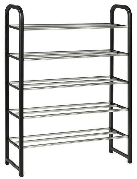 Suport pentru pantofi cu 5 rafturi, pliabil, 68 cm, negru