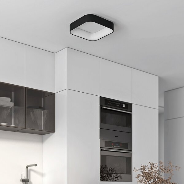 Arcchio plafonieră LED Aleksi, 45 x cm, negru, CCT, reglabil, Negru, Bucătărie, Metal, Modern