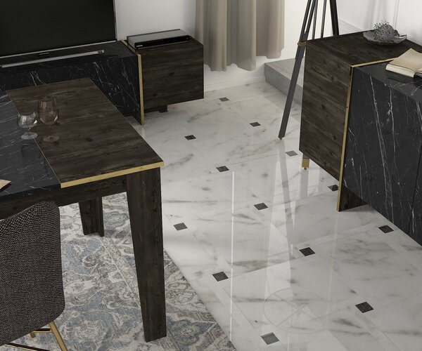Mobilier living Vivaldi (Negru + Auriu). 1073516