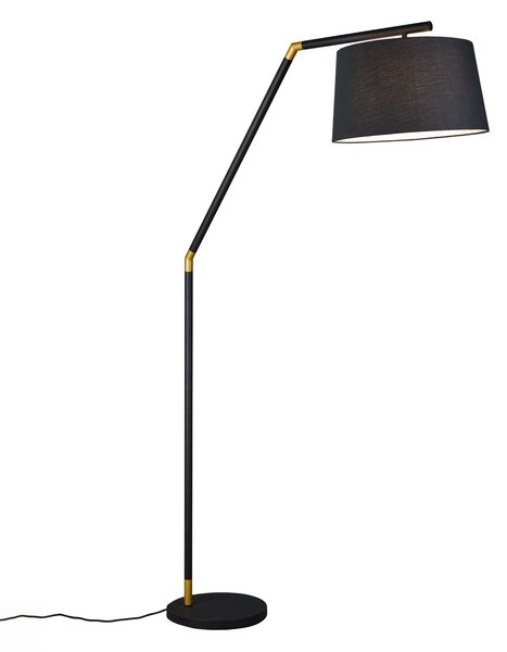 Trio Lighting Lampă de podea Tracy, negru, Negru, Camera de zi / sufragerie, Țesătură / Textil, Modern