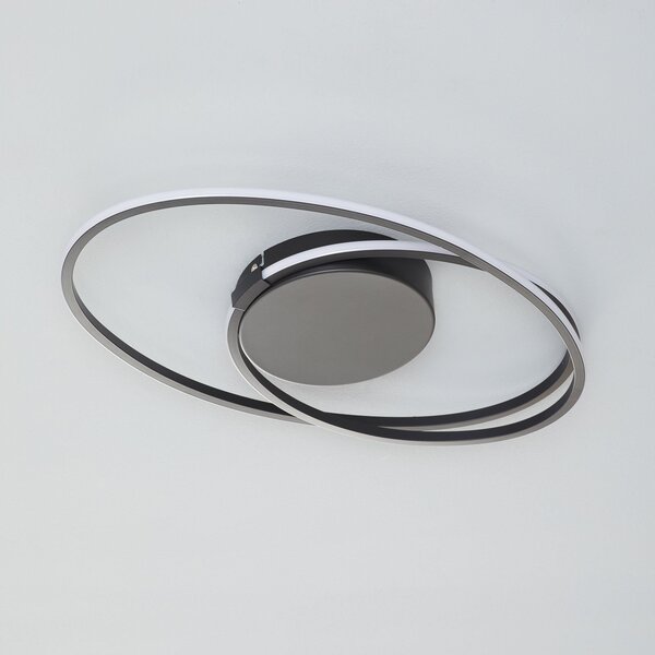 Freelight Plafonieră LED Ophelia, negru, reglabil, Negru, Camera de zi / sufragerie, Metal, Modern