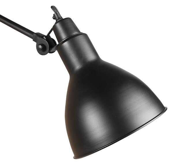 Lampă de perete industrială neagră reglabilă - Wye