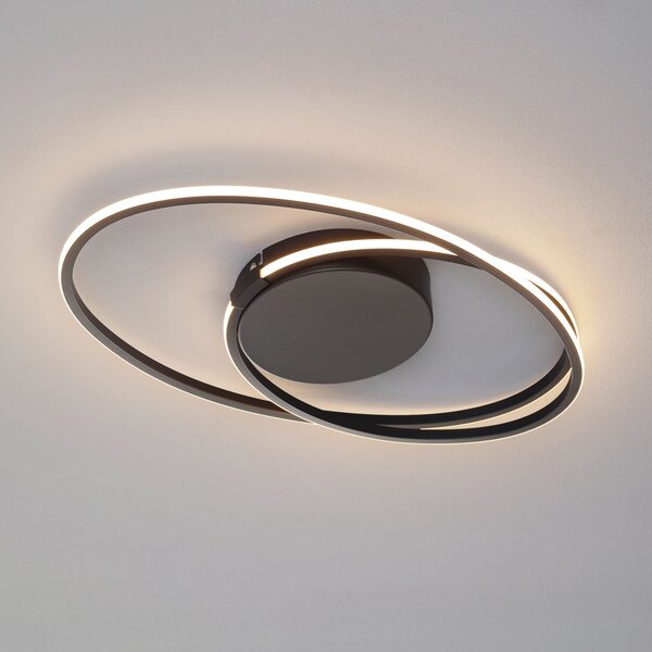 Freelight Plafonieră LED Ophelia, negru, reglabil, Negru, Camera de zi / sufragerie, Metal, Modern