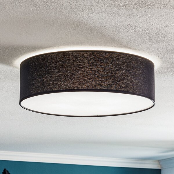 TK Lighting Plachetă Rondo, gri închis Ø 45cm, reglabil, Negru, dormitor, Țesătură / Textil, Modern