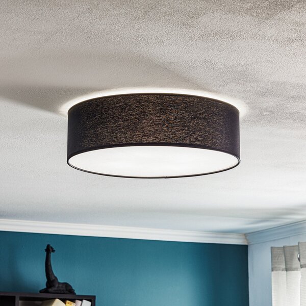 TK Lighting Plachetă Rondo, gri închis Ø 45cm, reglabil, Negru, dormitor, Țesătură / Textil, Modern