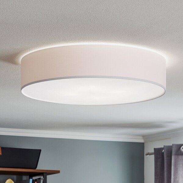 TK Lighting Plafonieră Rondo, albă Ø 60cm, reglabil, Alb, dormitor, Țesătură / Textil, Modern