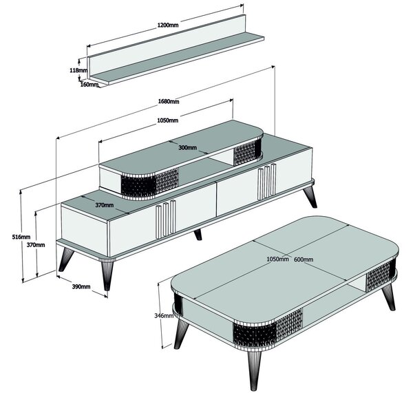 Set mobilier living Etela (nuc). 1088823