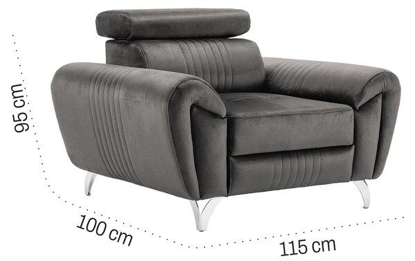 Fotoliu din catifea Balthazar Beige M02