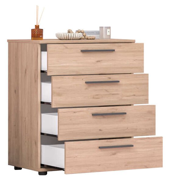Comoda Adore White, 4 sertare, 65x78x41 cm