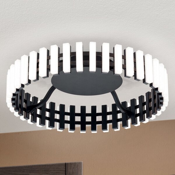 ORION Plafonieră Mansion LED, alb-negru, Ø 43 cm, negru și alb, reglabil, Negru, Camera de zi / sufragerie, Metal, Modern