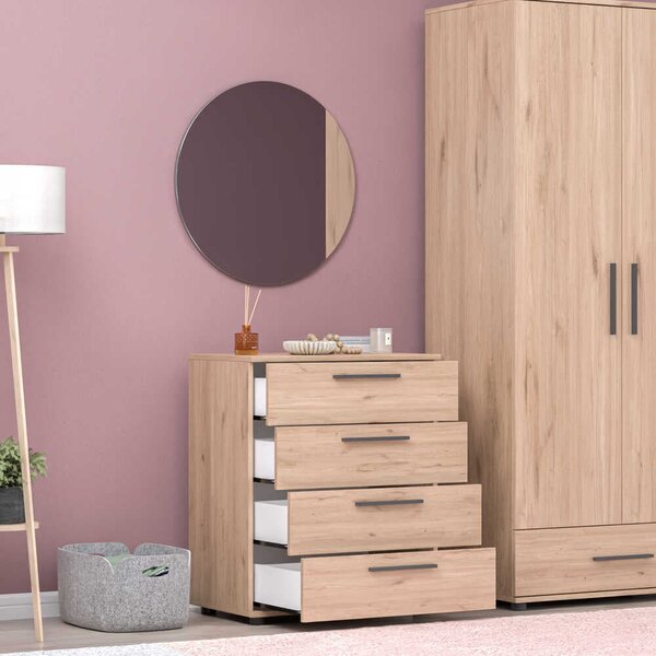 Comoda Adore White, 4 sertare, 65x78x41 cm
