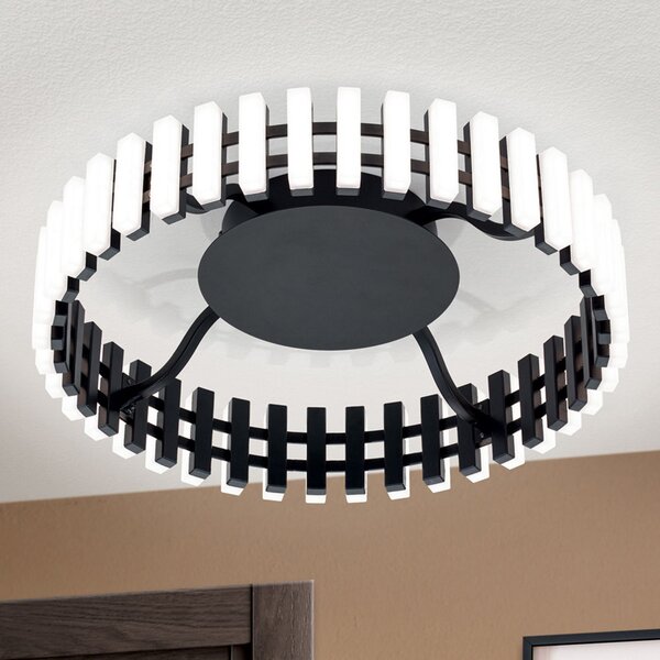ORION Plafonieră Mansion LED, alb-negru, Ø 43 cm, negru și alb, reglabil, Negru, Camera de zi / sufragerie, Metal, Modern