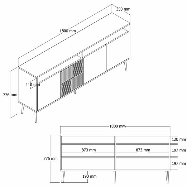 Dulap Millano 1 (alb + auriu). 1088855