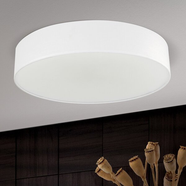 ORION Plafonieră Ufo cu abajur de in, alb, reglabil, Alb, Camera de zi / sufragerie, Țesătură / Textil, Modern