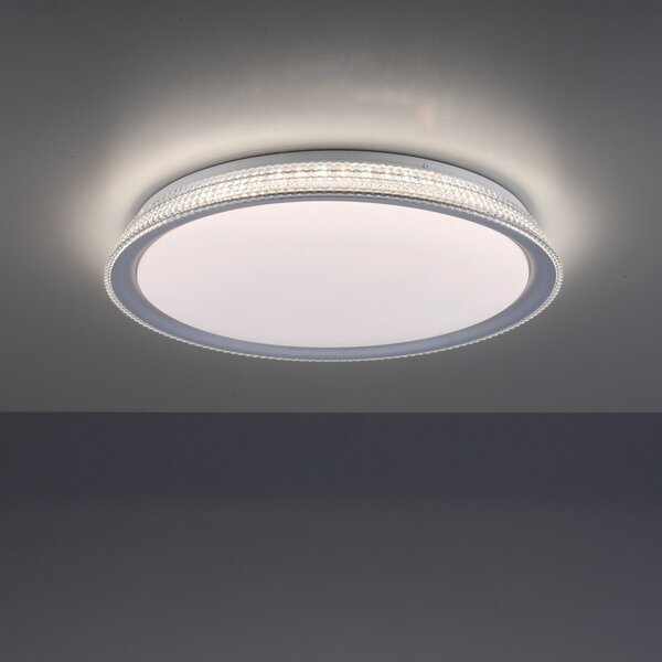 JUST LIGHT. GmbH Plafonieră cu LED Kari, variator Switchmo, Ø 51cm, reglabil, Gri, dormitor, Plastic