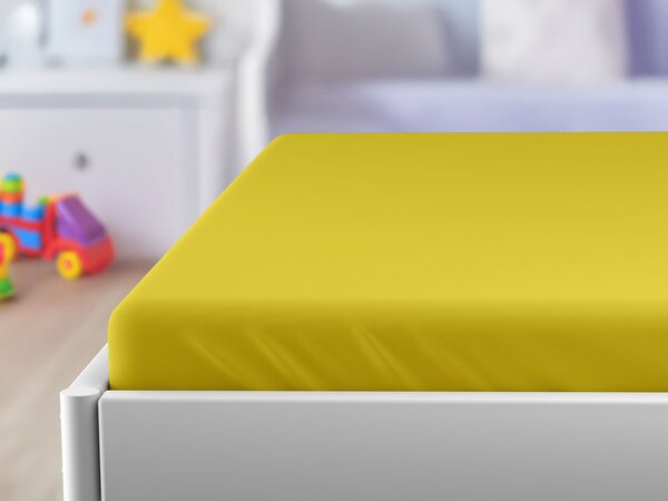 Cearsaf Jersey pentru patut 70x140 cm galben