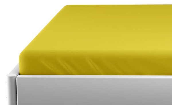 Cearsaf Jersey pentru patut 70x140 cm galben