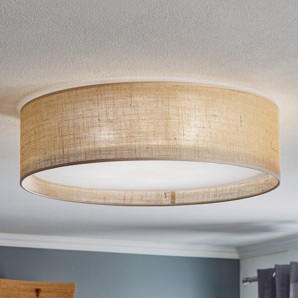 TK Lighting Plachetă Juta, Ø 60 cm, reglabil, Bej, Camera de zi / sufragerie, Țesătură / Textil