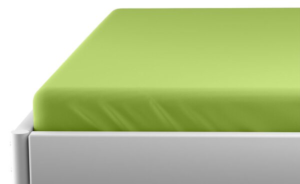 Cearsaf Jersey pentru patut copii cu elastic verde 60x120 cm
