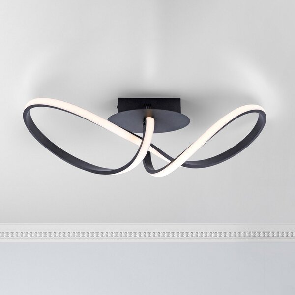 JUST LIGHT. GmbH Plafonieră LED Maria, dimabilă, negru, reglabil, Negru, dormitor, Metal, Modern