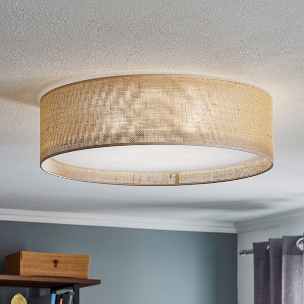 Plafoniere TK Lighting, Juta, reglabil, Bej, Camera de zi, Țesătură / Textil