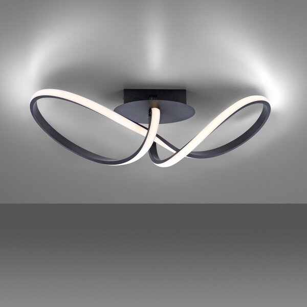JUST LIGHT. GmbH Plafonieră LED Maria, dimabilă, negru, reglabil, Negru, dormitor, Metal, Modern