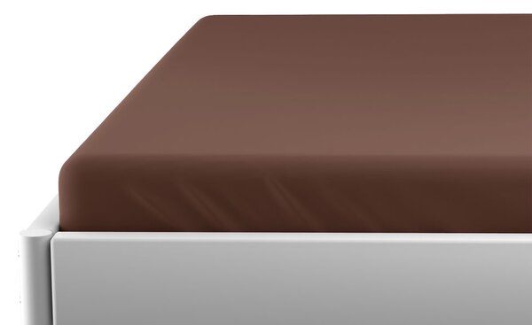 Cearceaf Jersey pentru patut de copii EXCLUSIVE 60x120 cm maro inchis