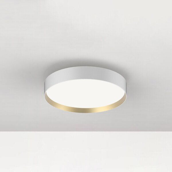 LOOM DESIGN Plafonieră LED Lucia, alb/culoare aur Ø 35 cm, reglabil, Alb, Camera de zi / sufragerie, Metal, Modern