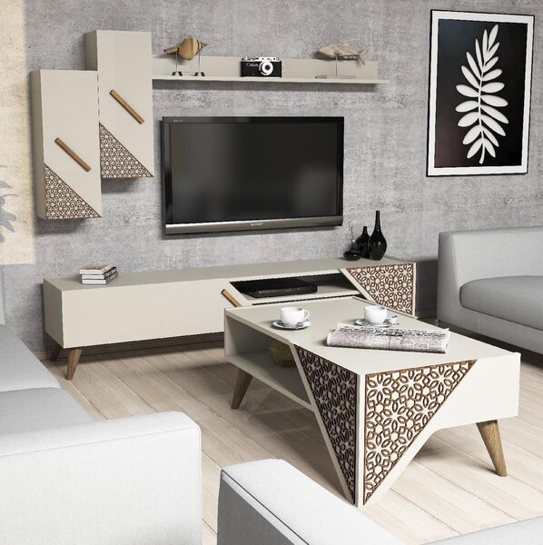 Set mobilier living Berny (crem). 1089107