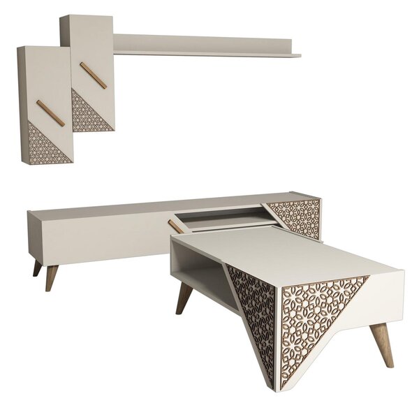 Set mobilier living Berny (crem). 1089107