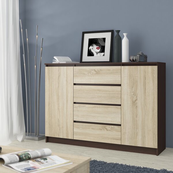 Comodă Keanu IV (wenge + stejar sonoma). Promo -21%. 1151973