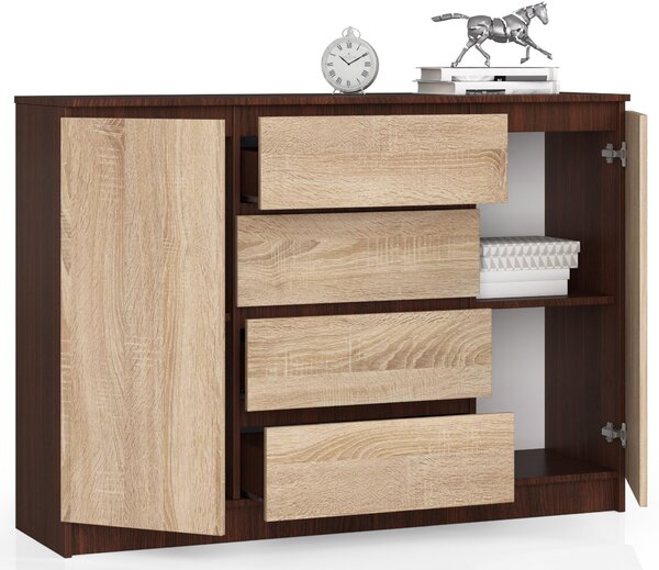 Comodă Keanu IV (wenge + stejar sonoma). Promo -21%. 1151973