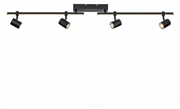 Paul Neuhaus LED spot de plafon Barik, 120 cm, reglabil, Negru, Camera de zi / sufragerie, Metal