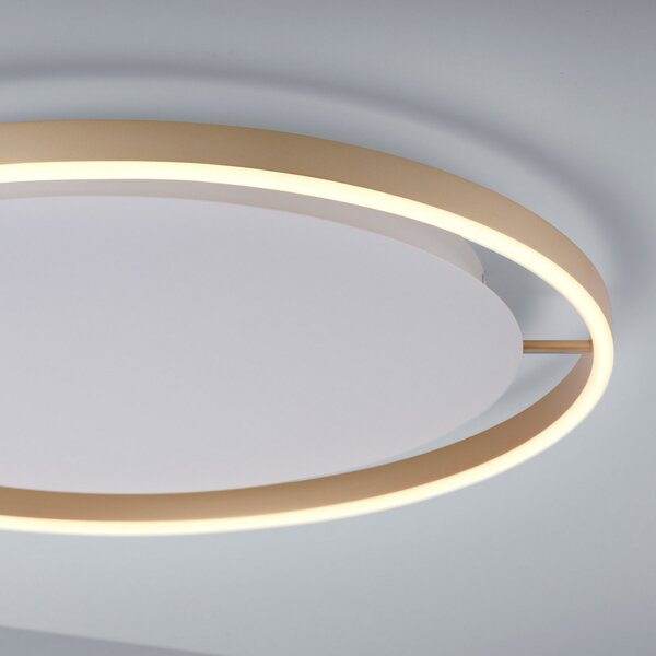 JUST LIGHT. GmbH Plafonieră LED Ritus, Ø 58,5 cm, alamă mată, reglabil, Bronz / Alamă Veche, Camera de zi / sufragerie, Metal, Modern