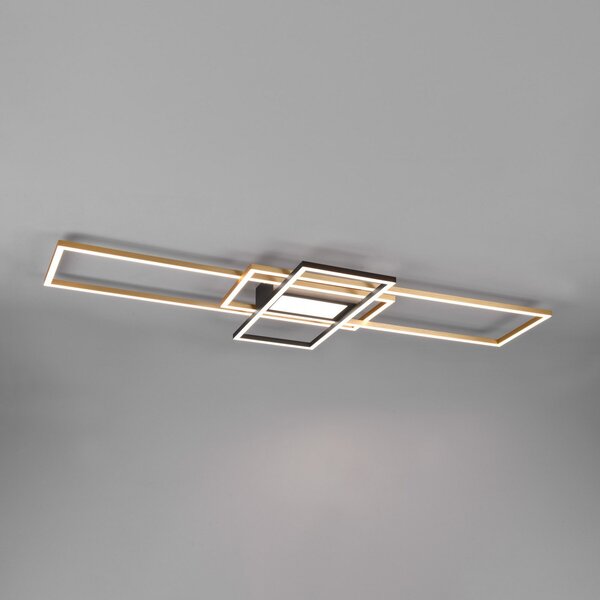 Trio Lighting Plafonieră Irvine LED, CCT, dimabil, alamă, reglabil, Auriu / Alamă, Camera de zi / sufragerie, Metal, Modern
