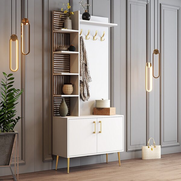 Mobilier hol Valery 2 (alb + auriu). 1089147