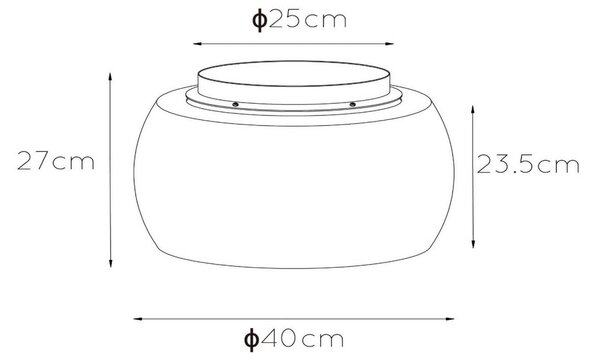 Lucide Plafonieră Olivia abajur sticlă fumurie, Ø 40 cm, reglabil, Gri, Camera de zi / sufragerie, Sticlă