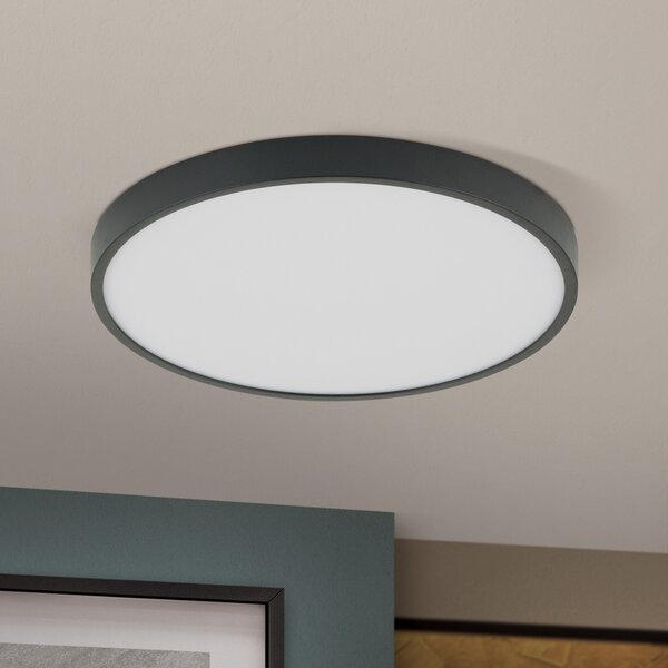 ORION Plafonieră Bully LED în negru, 3.000 K, Ø28cm, Negru, Camera de zi / sufragerie, Metal