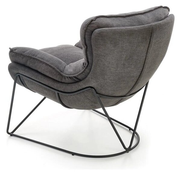 Scaun relaxare living VOLKER, gri, stofa clasica/metal, 75x88x85 cm