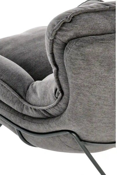 Scaun relaxare living VOLKER, gri, stofa clasica/metal, 75x88x85 cm