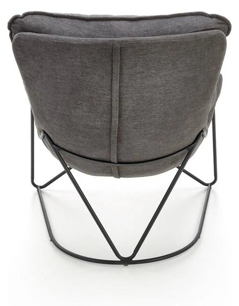 Scaun relaxare living VOLKER, gri, stofa clasica/metal, 75x88x85 cm