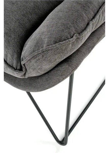 Scaun relaxare living VOLKER, gri, stofa clasica/metal, 75x88x85 cm