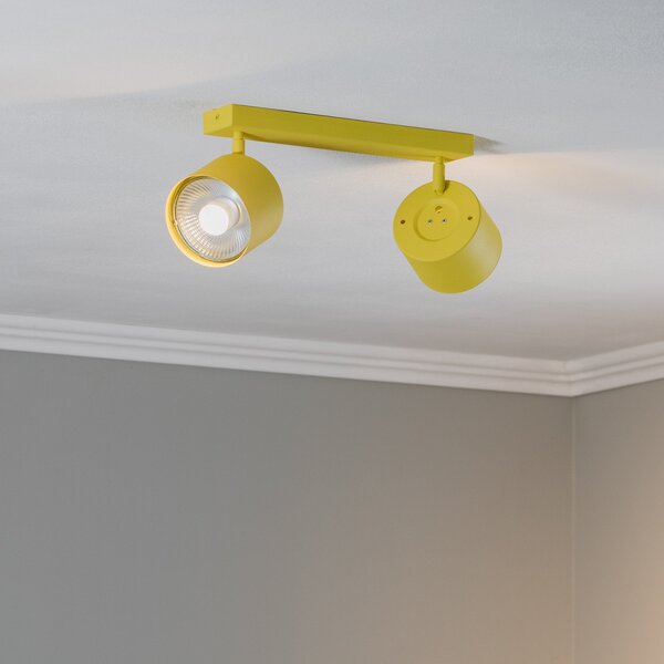 Argon Spot de tavan Chloe reglabil cu 2 becuri, galben,, Galben, Camera de zi / sufragerie, Metal, Modern