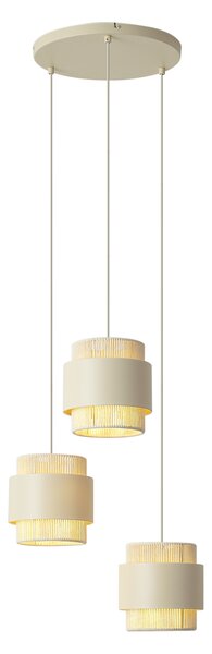 Lampă suspendată modernă bej cu frânghie cu 3 lumini - Kora