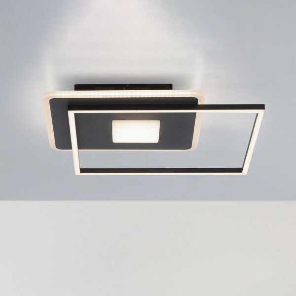 JUST LIGHT. GmbH Plafonieră Domino LED cu reglaj Switchmo, Negru, Camera de zi / sufragerie, Metal, Modern