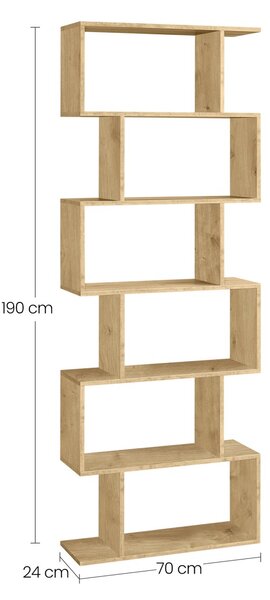 Biblioteca TAYLOR ARTISAN 6 rafturi, 70x190 cm