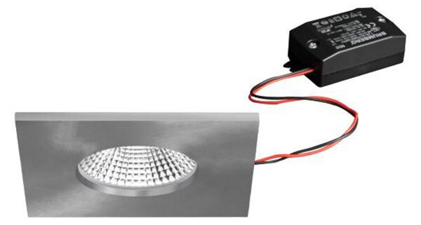 BRUMBERG LED spot de încastrat BB21, nichel 85 x mm, on/off IP65, Metalic, Baie, Aluminiu, Luminile încastrate unghiulare